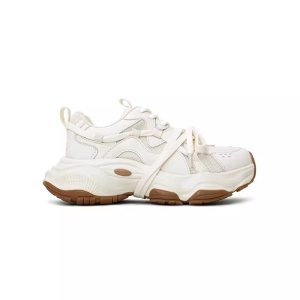 Breathable mesh white sneakers, trendy casual athletic shoes