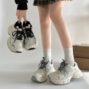 Platform athletic casual shoes, lightweight and height-increasing casual athletic shoes for autumn and winter